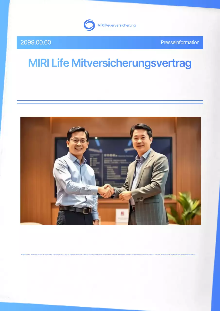 Beschreibung des Blue Modern Versicherungsvertrags