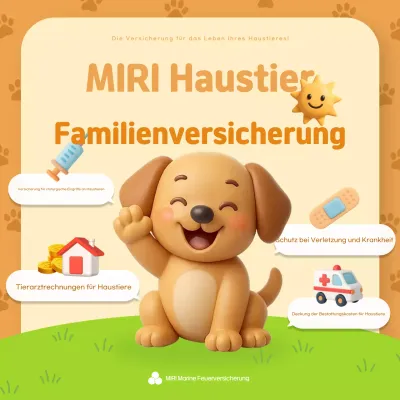 Beige Baby Haustierversicherungsanzeige