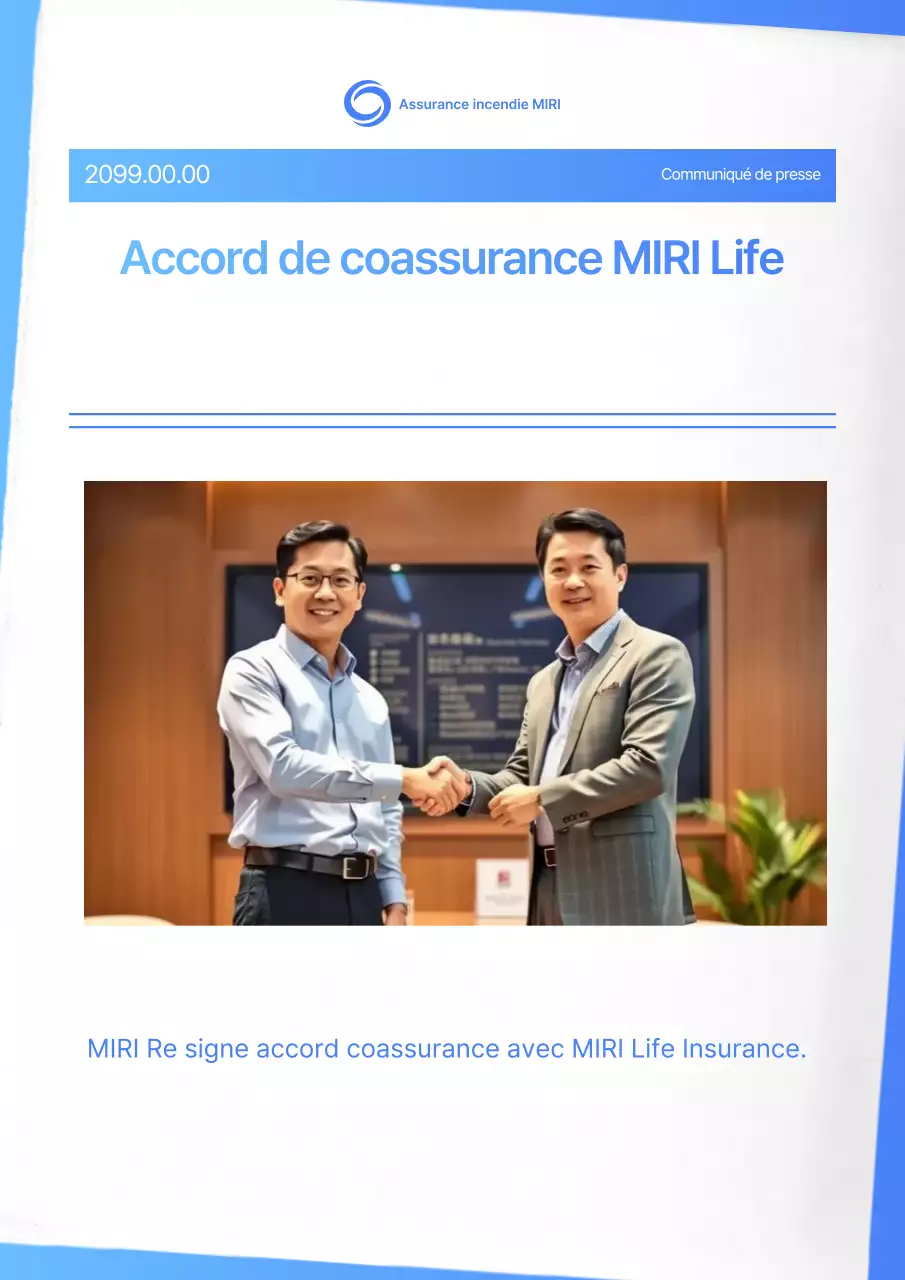Description du contrat d'assurance moderne bleu