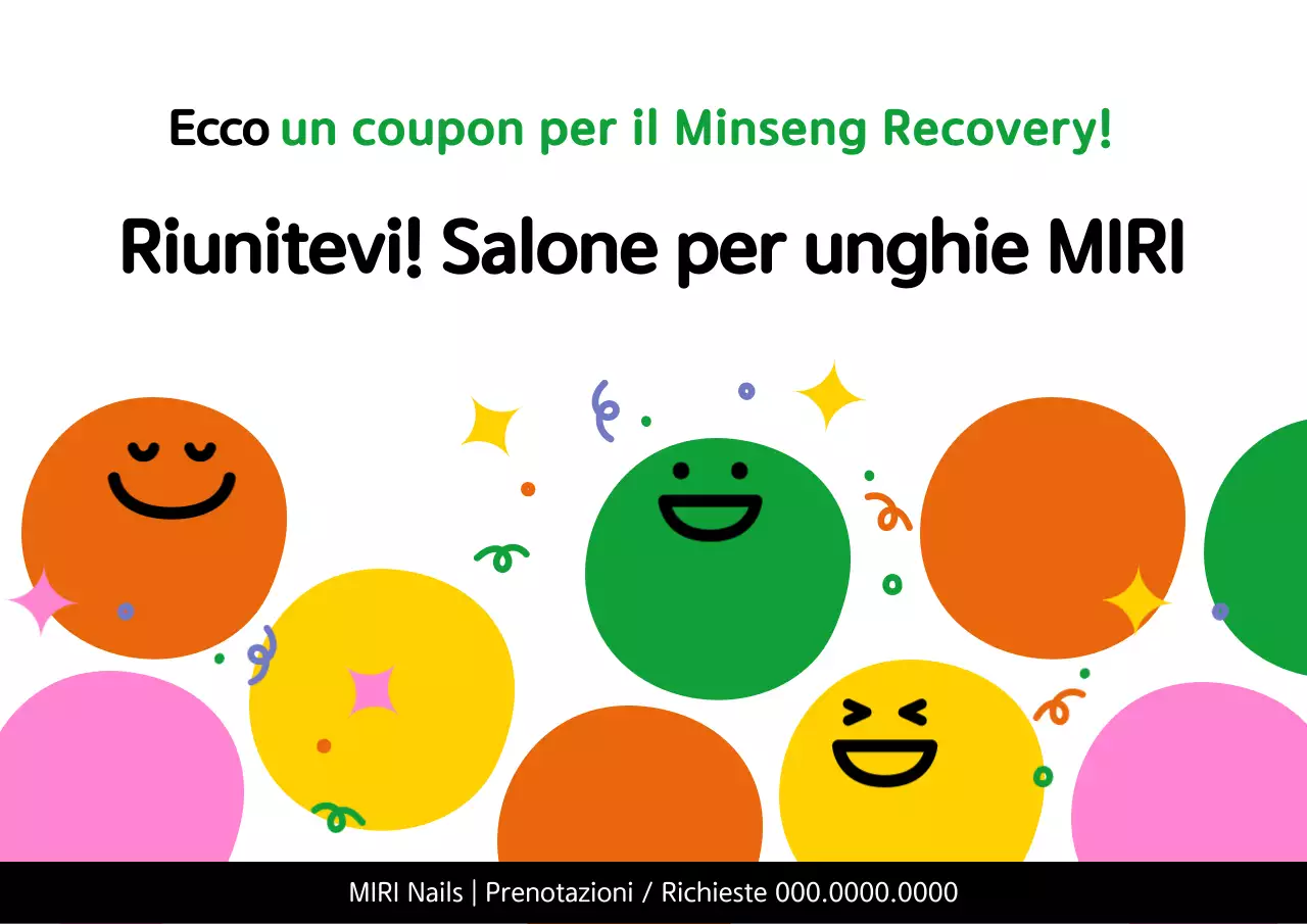 Buono sconto arancione e giallo per il recupero della vita semplice disponibile per la pubblicità del negozio di unghie