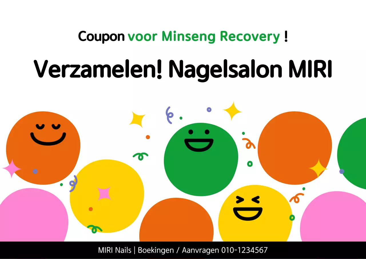 Oranje en gele coupon voor eenvoudig herstel van het leven, beschikbaar voor reclame in nagelwinkel