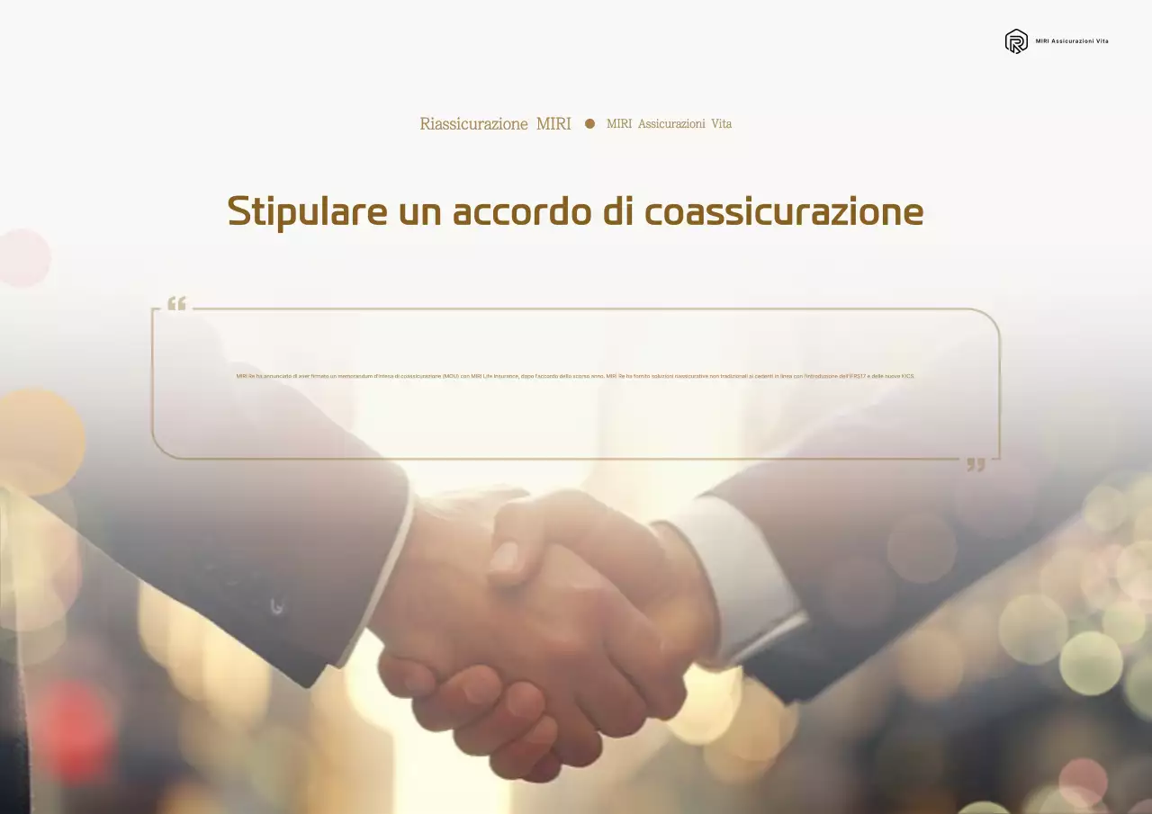 Una newsletter promozionale per le attività di riassicurazione in un colore beige pulito