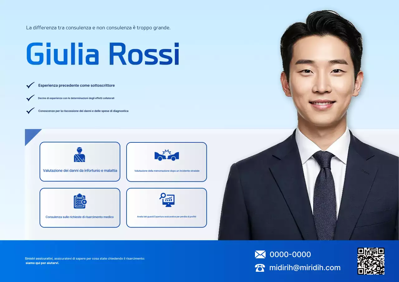 Promozione del profilo di perito assicurativo indipendente Clean Blue