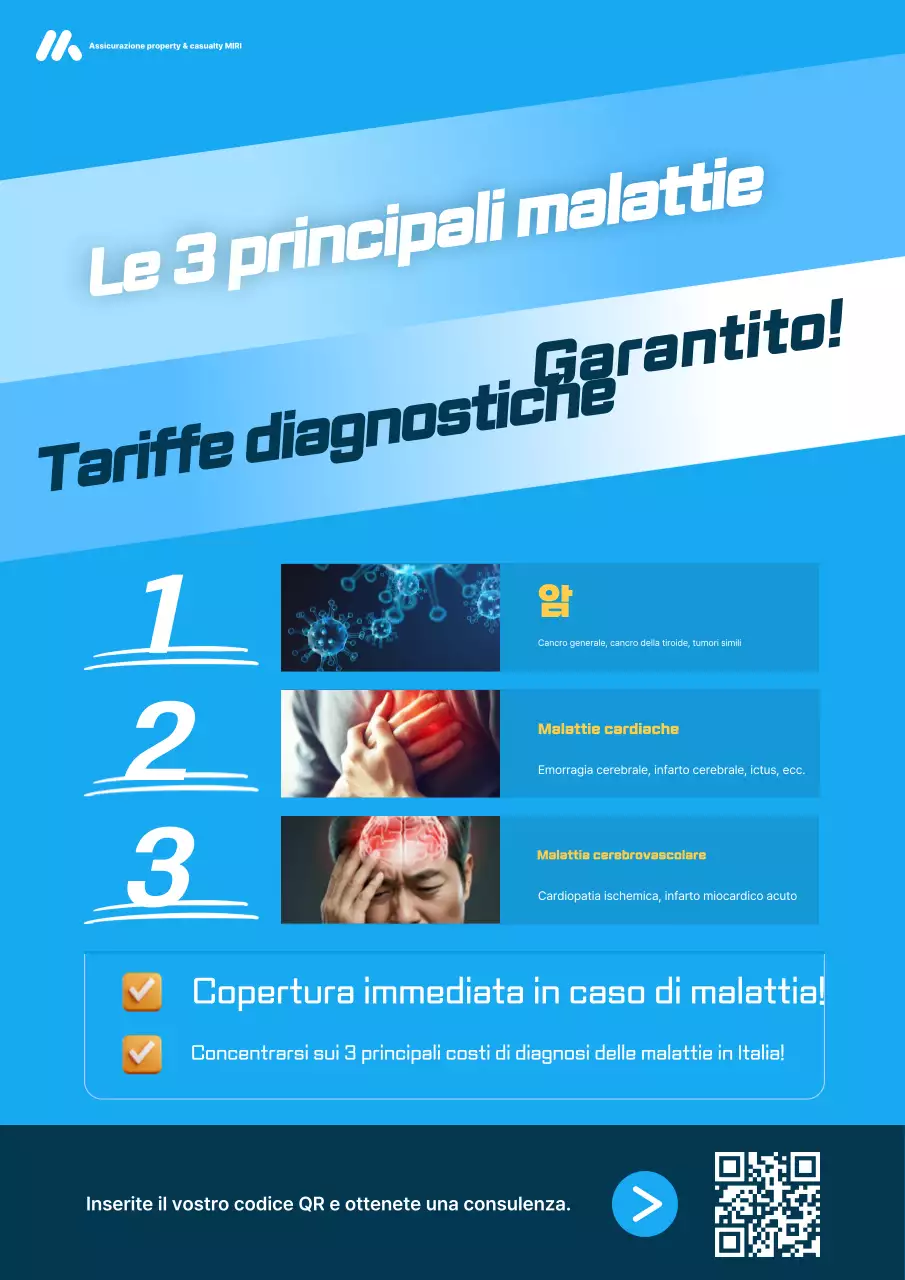 Pubblicità dell'assicurazione sanitaria moderna blu