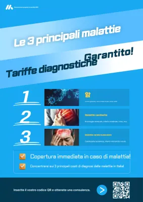 Pubblicità dell'assicurazione sanitaria moderna blu