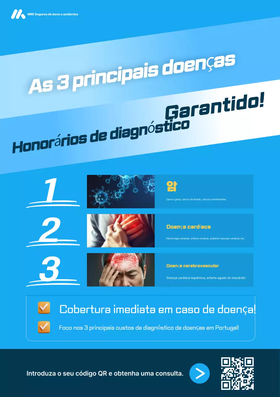 Anúncio de Seguro Saúde Moderno Azul
