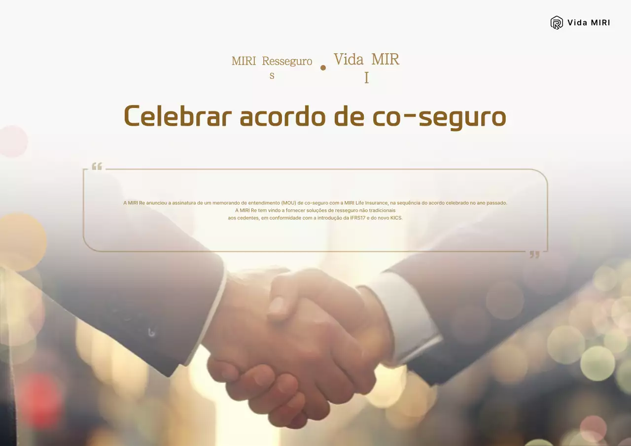 Um boletim informativo promocional de negócios de resseguros em bege limpo