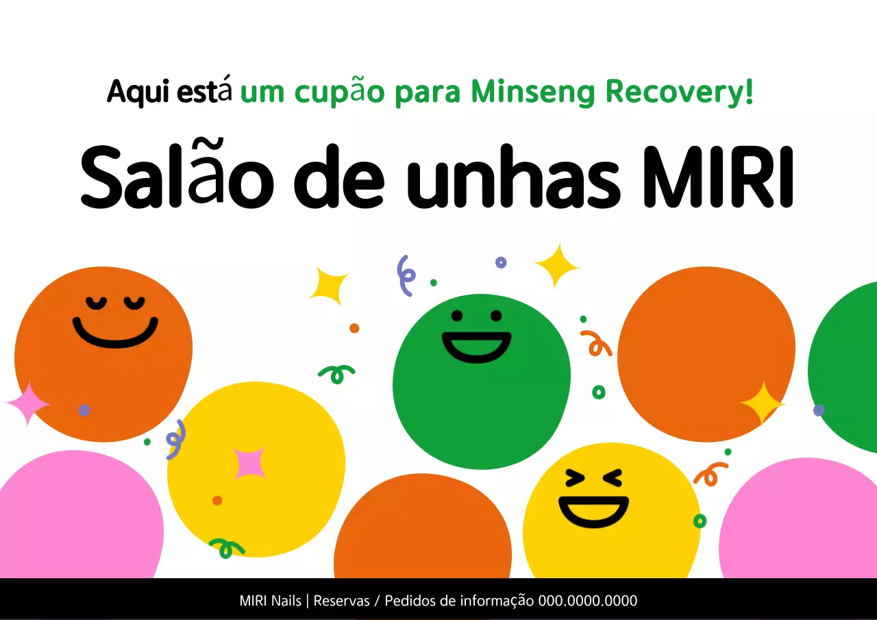 Cupom de consumo de recuperação de vida simples laranja e amarelo disponível anúncio de loja de unhas