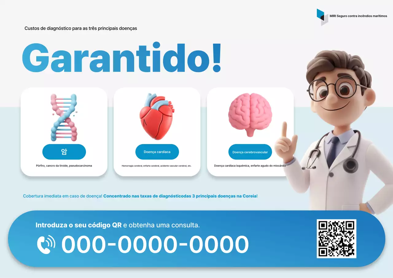 Anúncio de seguro saúde moderno azul-celeste