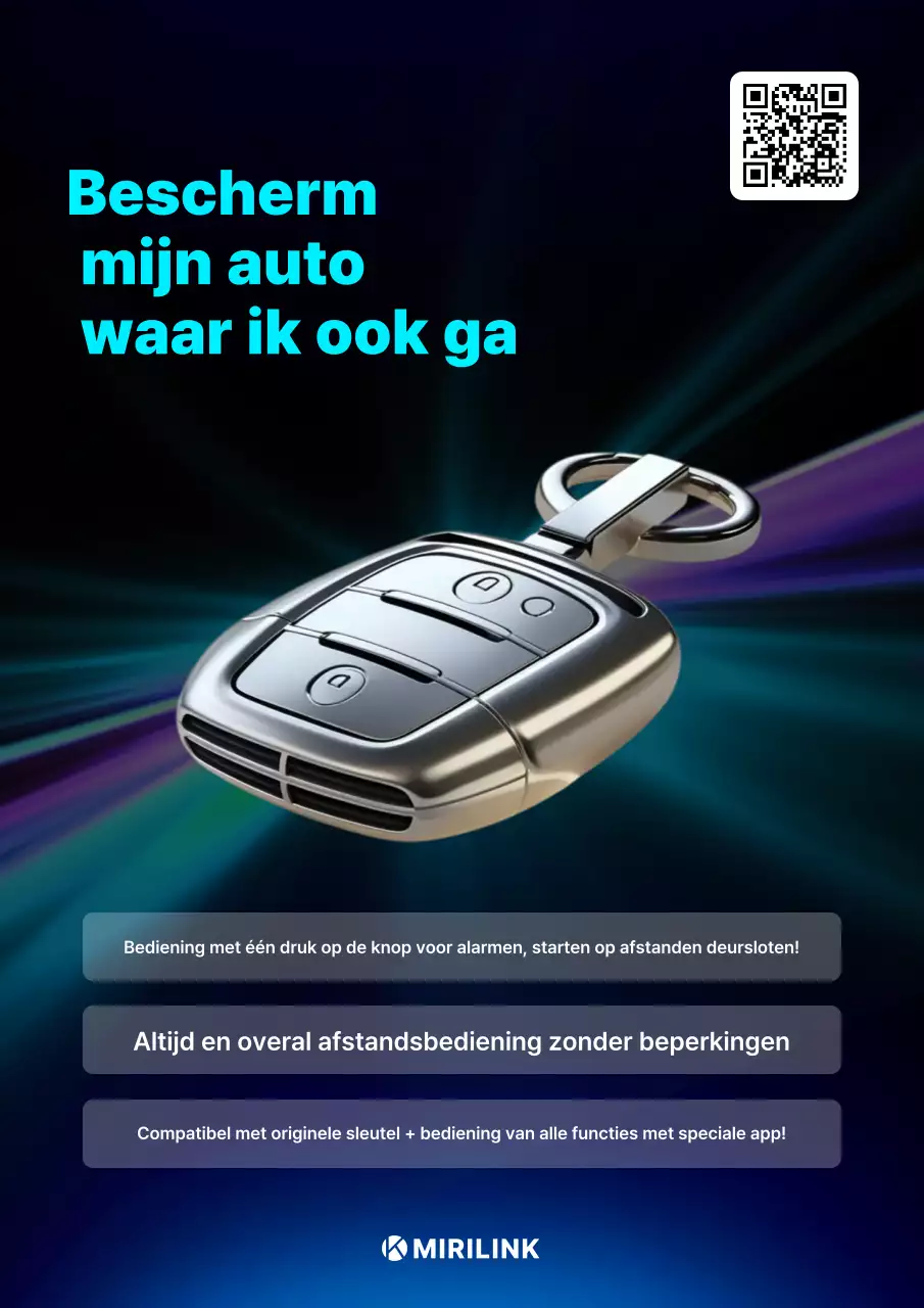 Blauwe moderne auto-advertentie