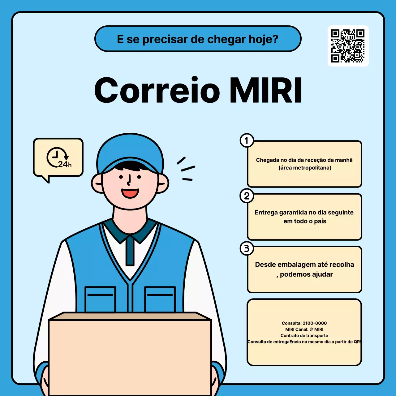 Promoção do Guia de Entrega Simples Sky Blue