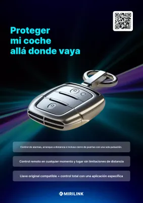 Anuncio de coche moderno azul