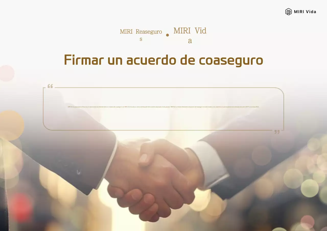 Un boletín promocional de negocios de reaseguros en beige limpio