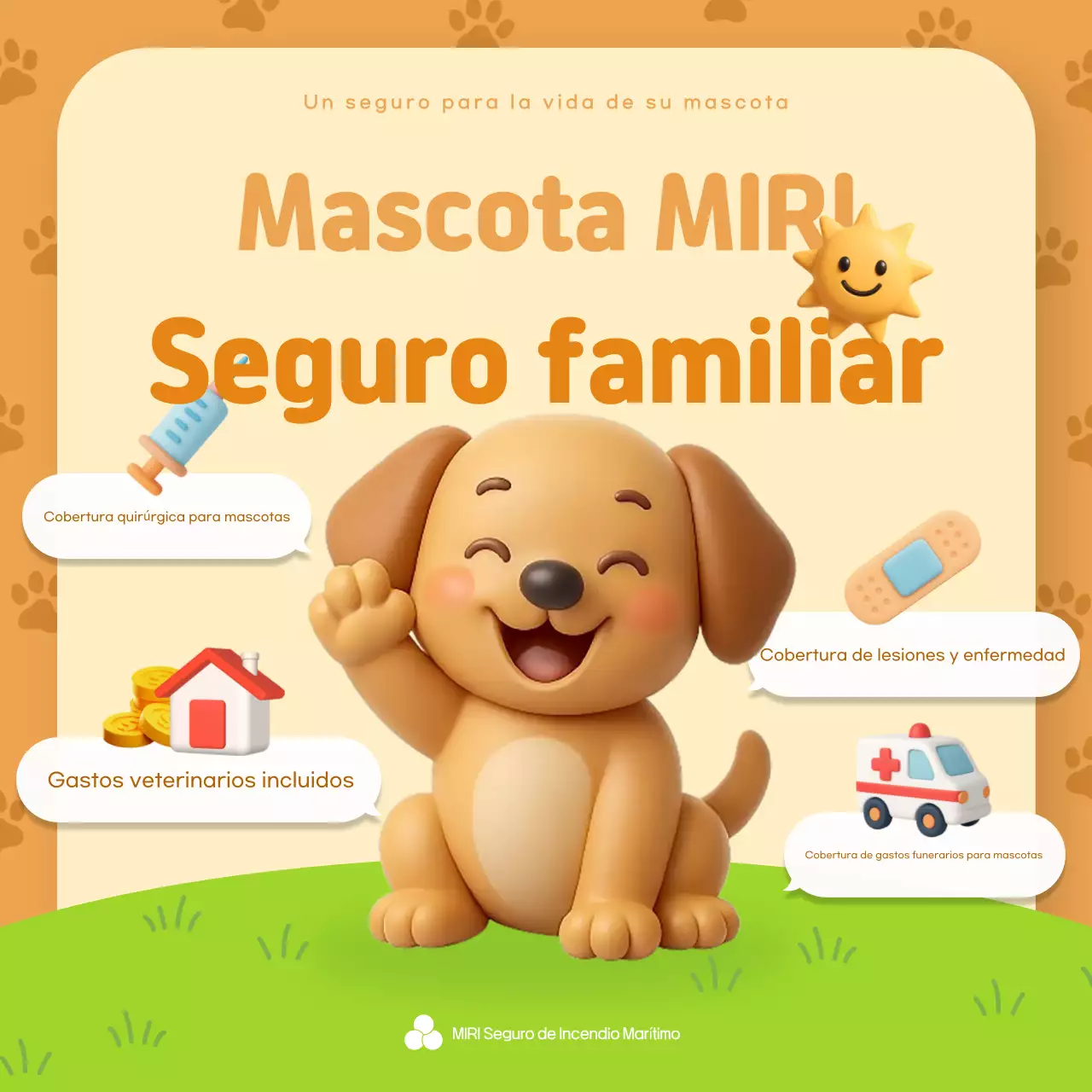 Anuncio de seguro para mascotas Beige Baby