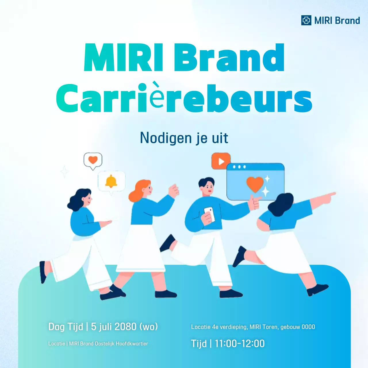 Sky Blue Modern Job Fair-gids