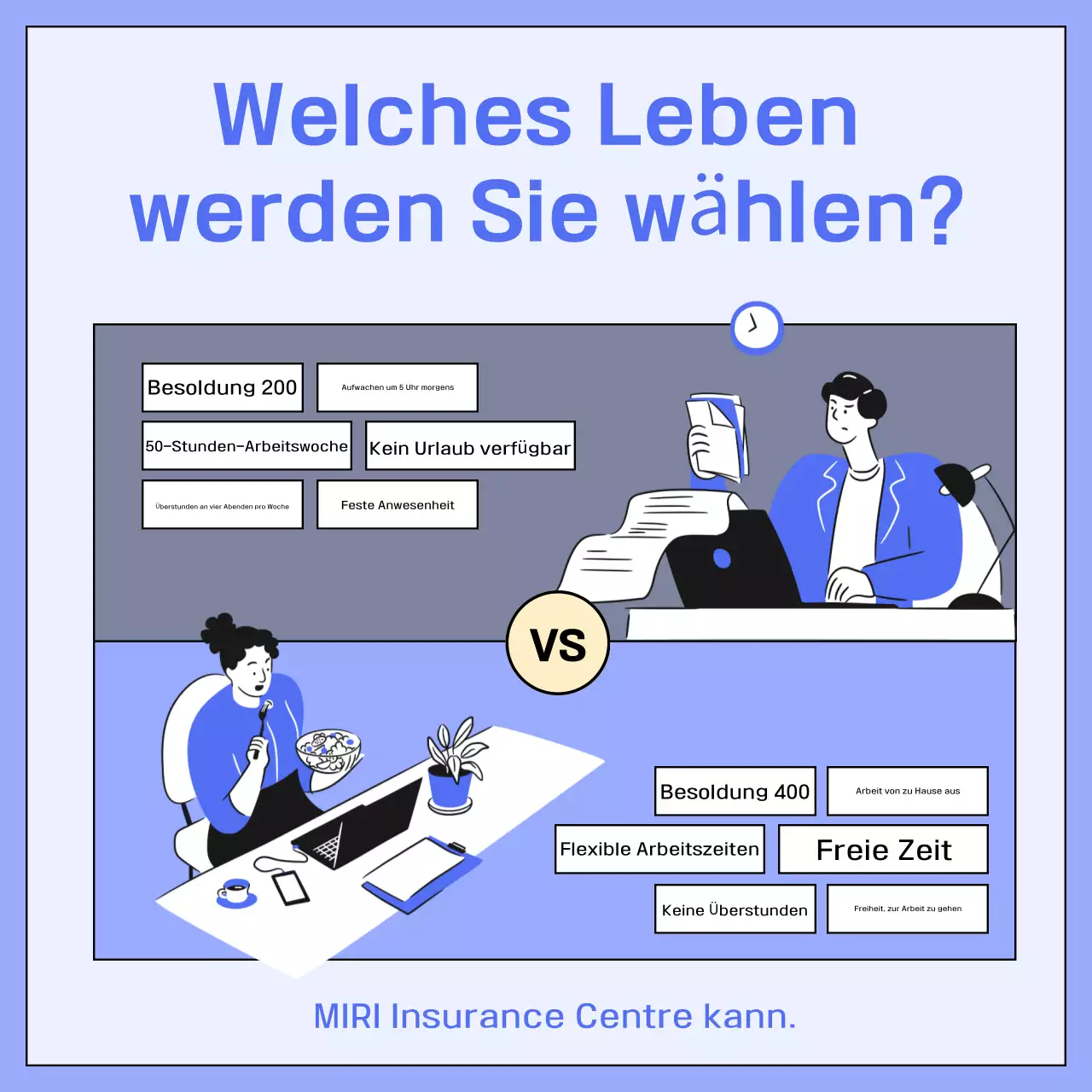 Blaue moderne Stellenausschreibung