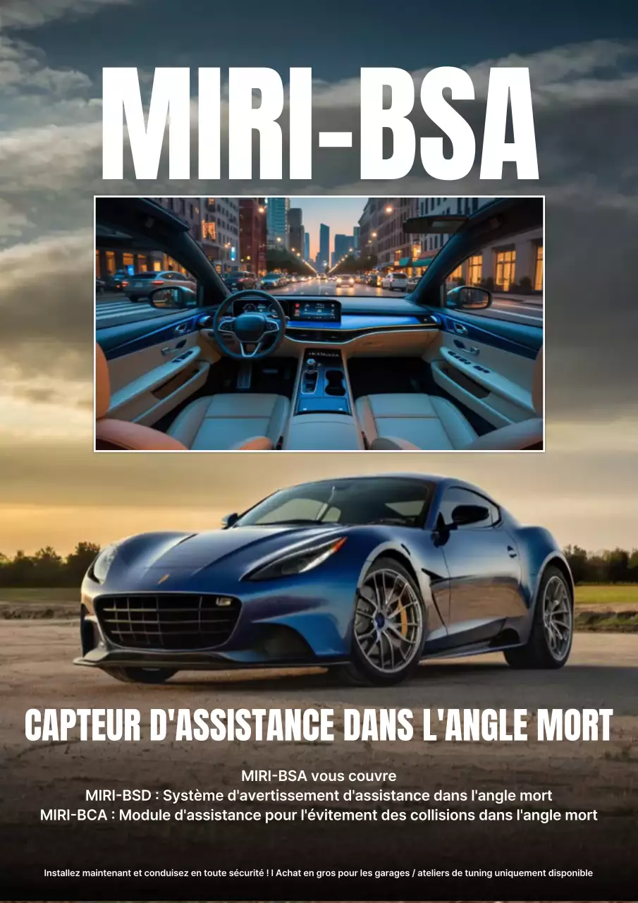 Publicité pour une voiture bleue moderne