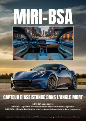 Publicité pour une voiture bleue moderne