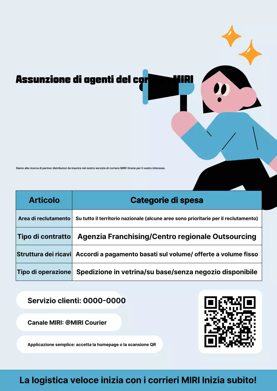 Annuncio di reclutamento semplice blu cielo