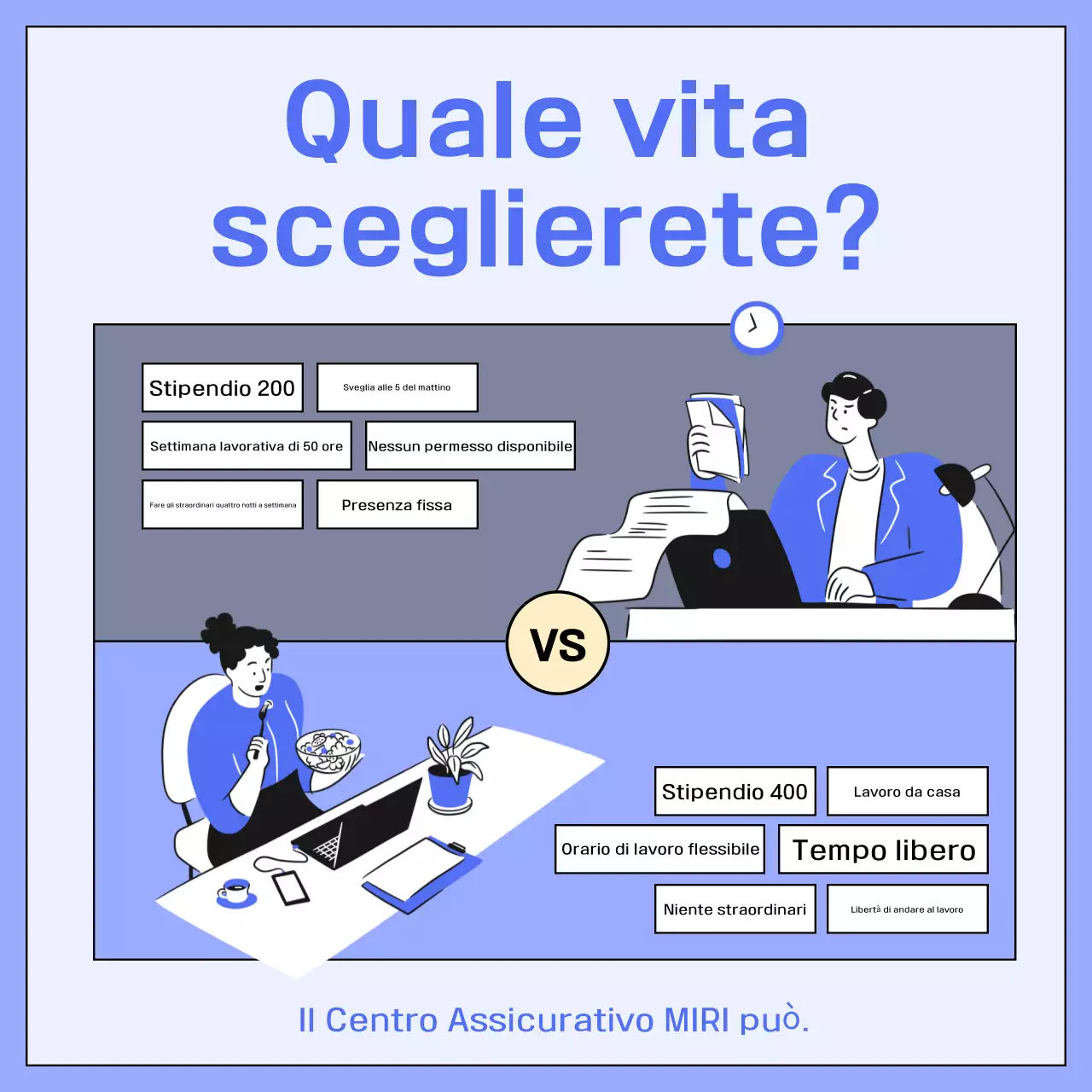 Annuncio di selezione del lavoro Blue Modern