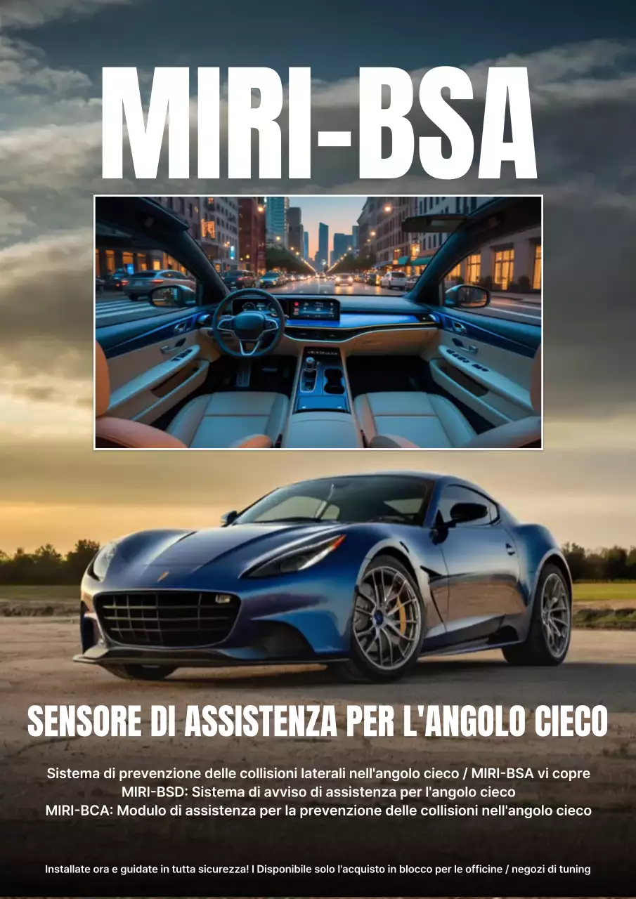 Pubblicità di auto moderna blu