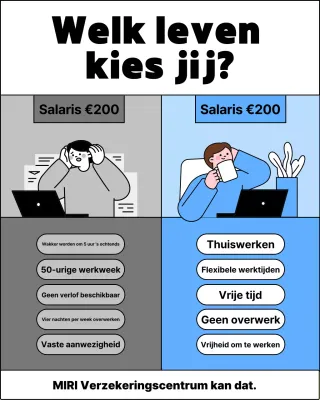 Advertentie voor een vergelijking van het grijze, eenvoudige kantoorleven