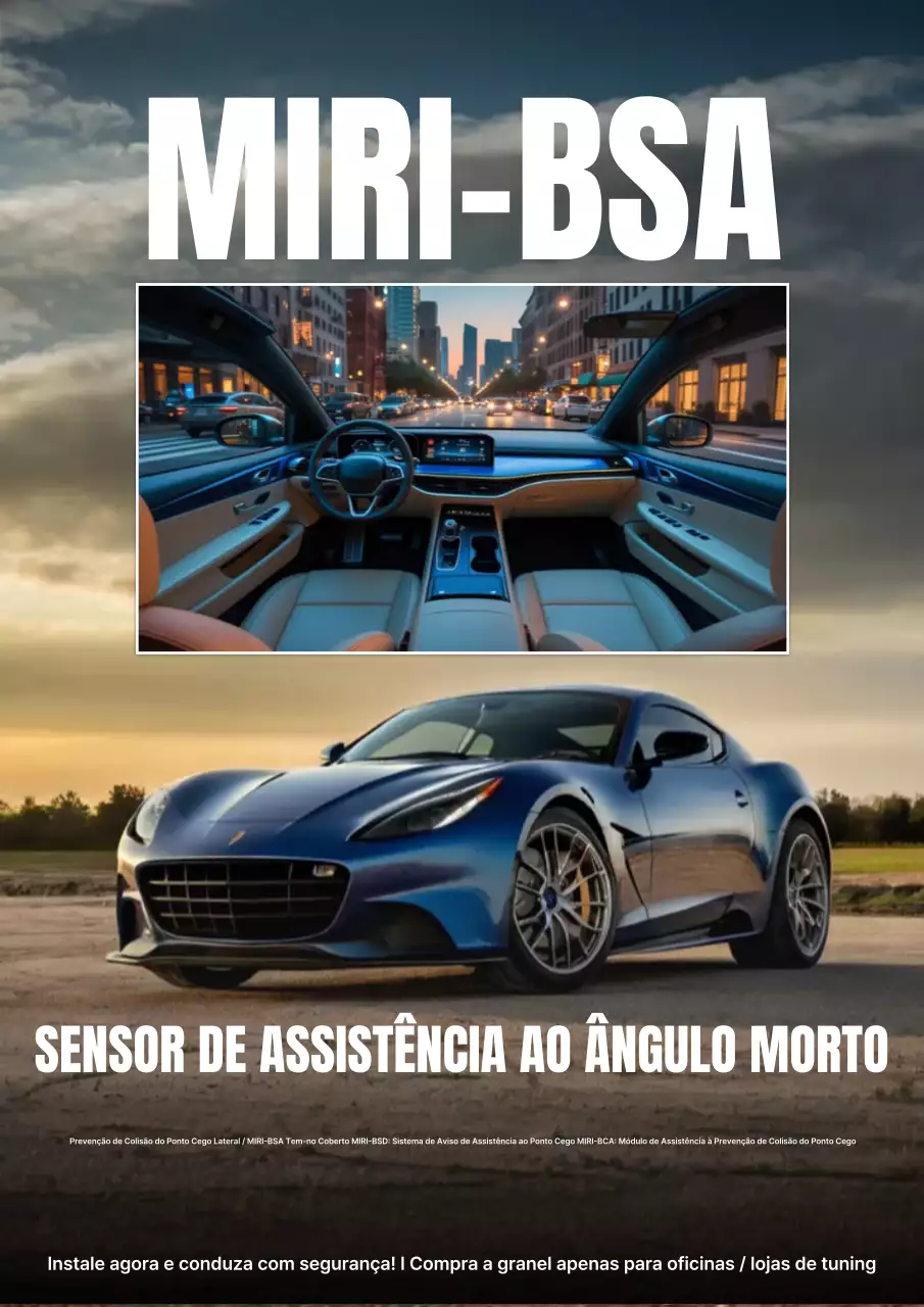 Anúncio de carro moderno azul