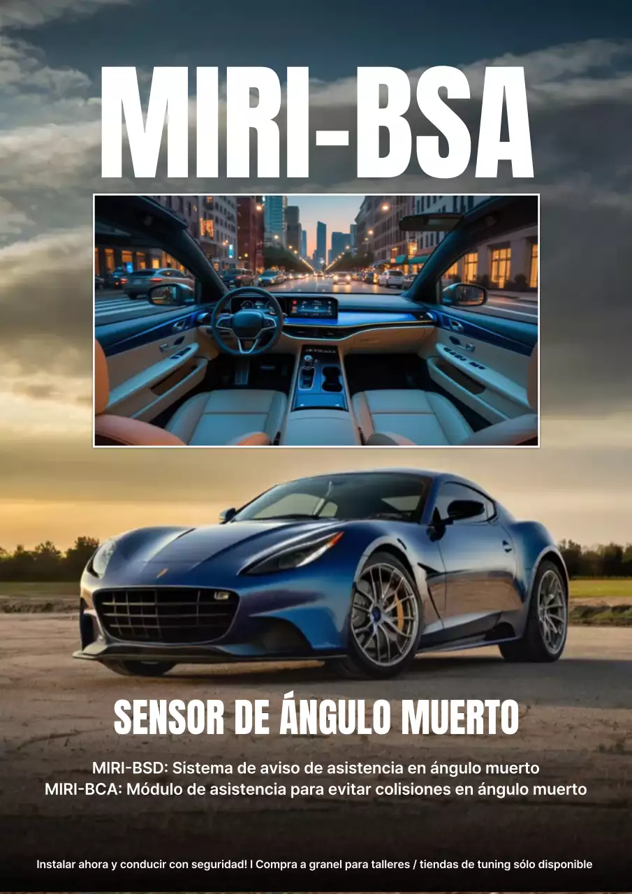Anuncio de coche moderno azul