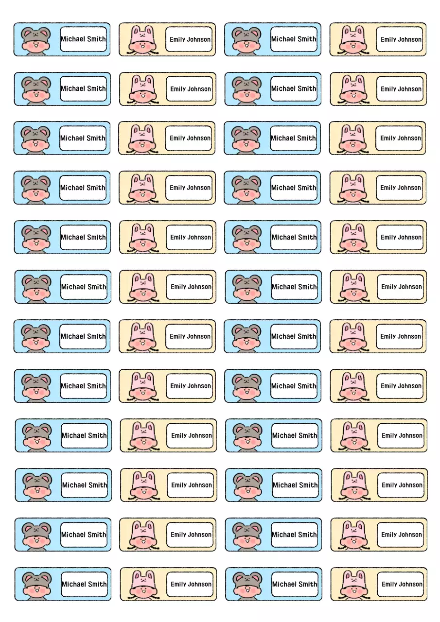 Beige baby cute character stickers