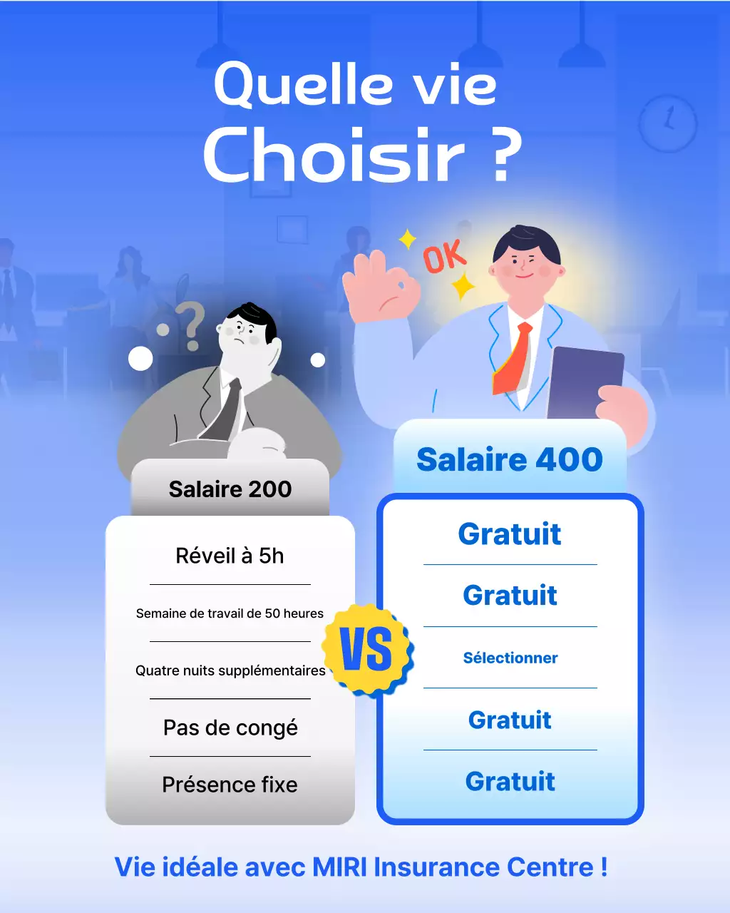 Annonce de sélection d'emploi Blue Modern