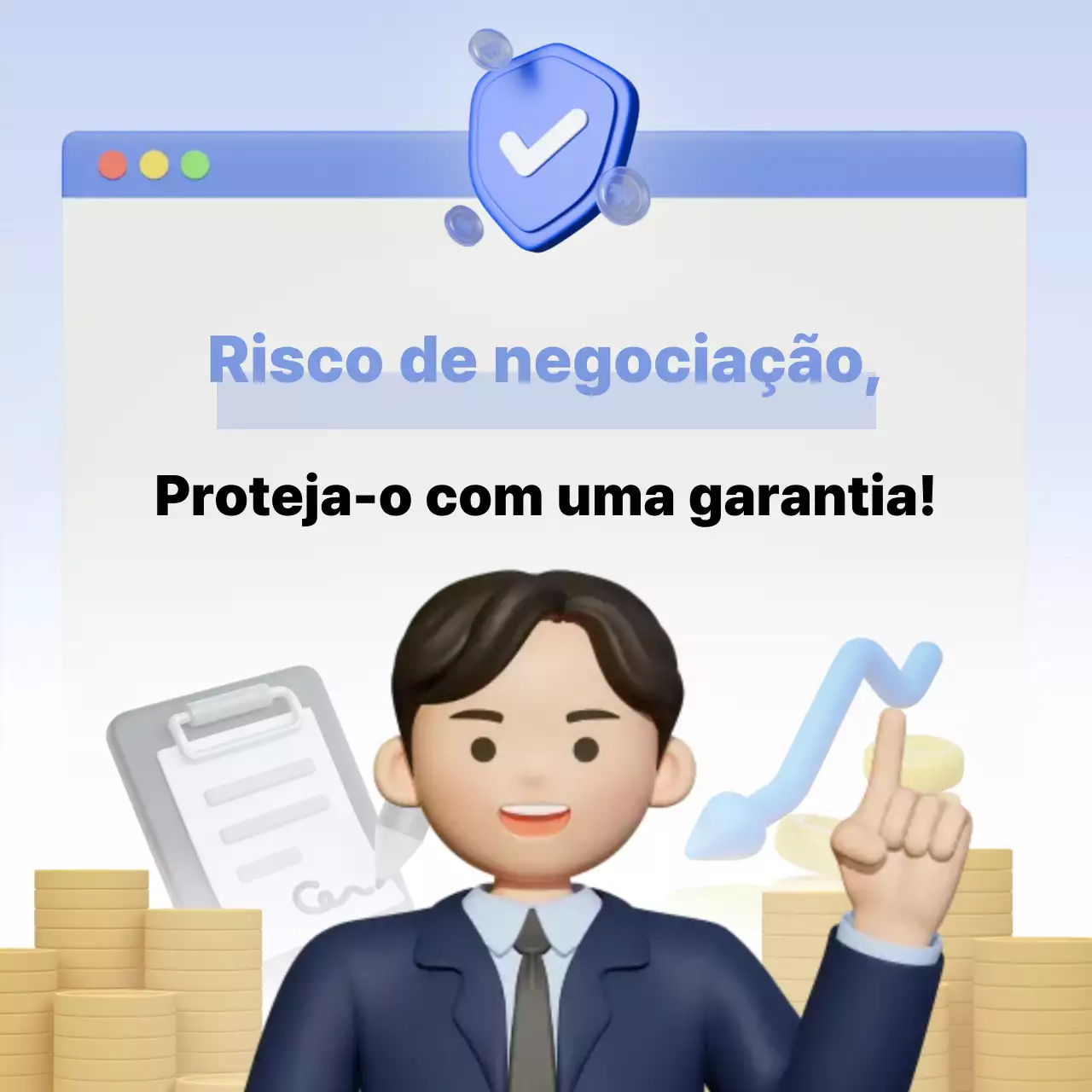 Anúncio de finanças modernas azul-celeste