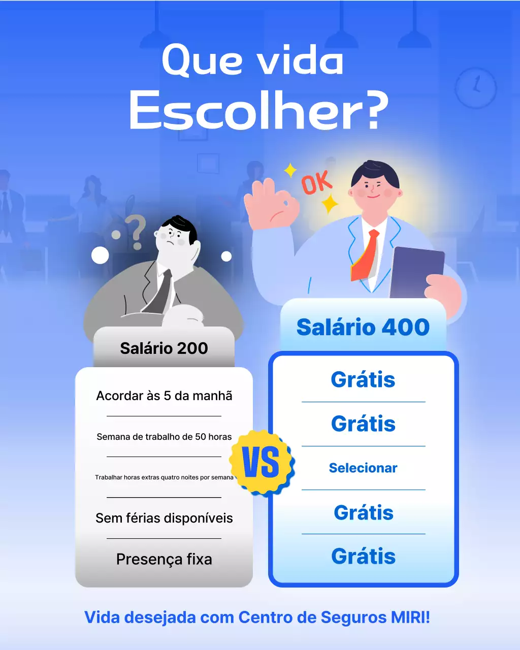 Anúncio de seleção de emprego da Blue Modern