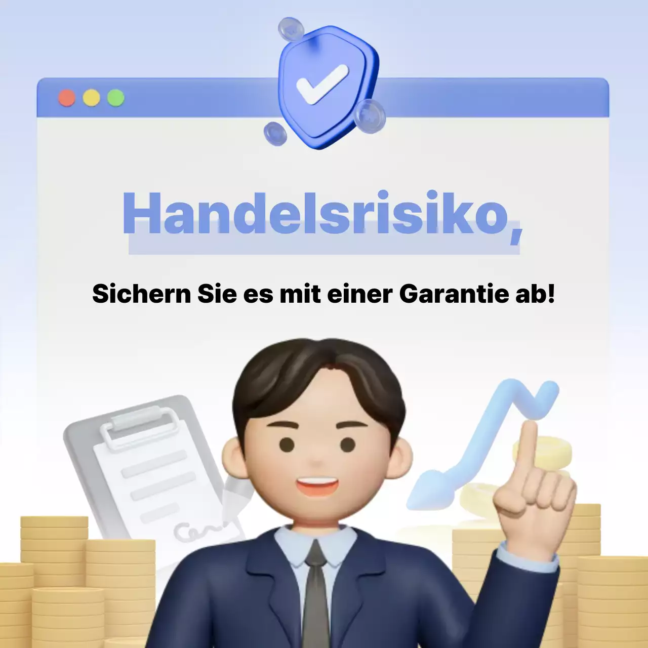 Himmelblaue moderne Finanzwerbung