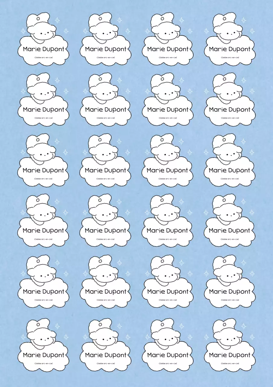 Autocollant bébé bleu ciel avec phrase