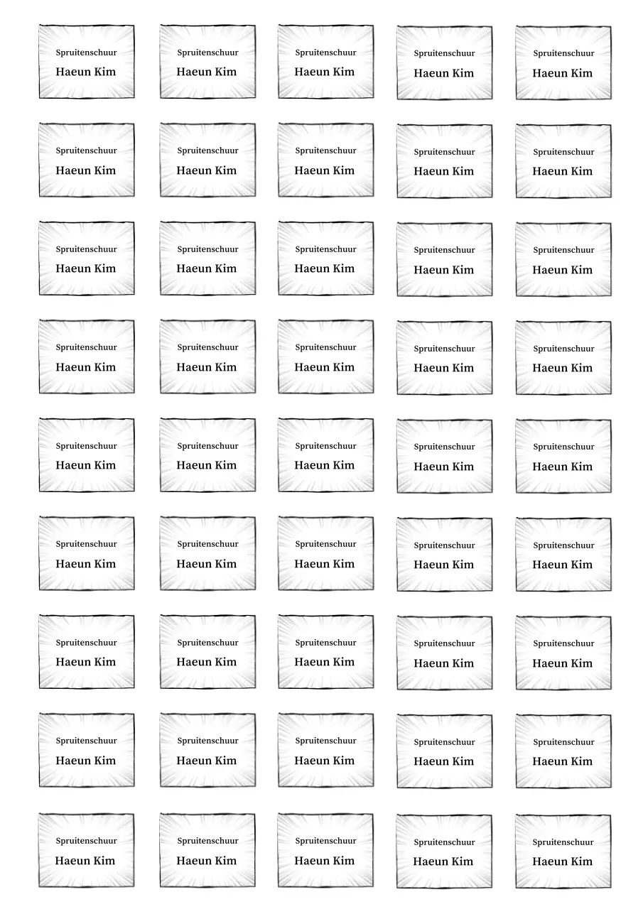 Zwart-witte basisstickertekst