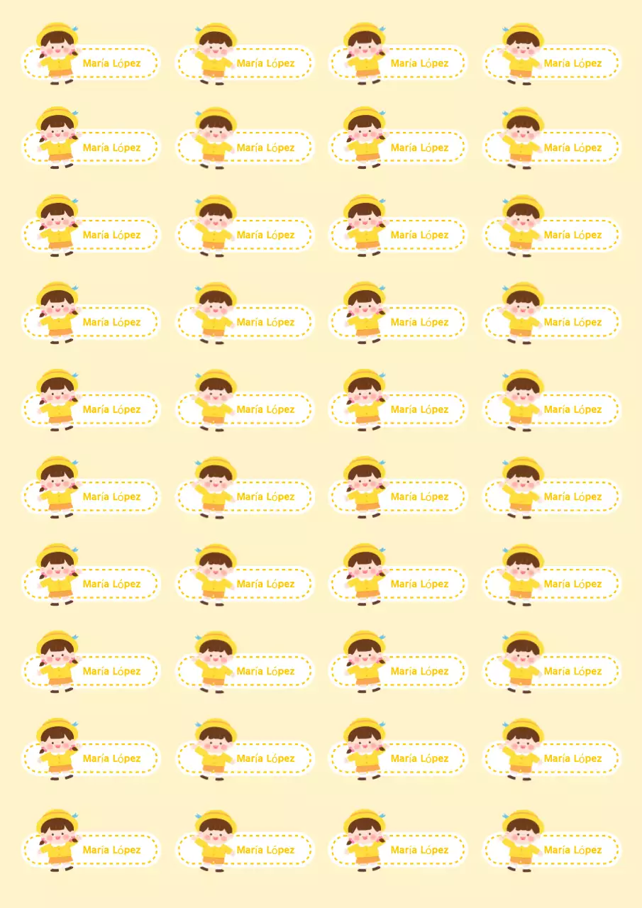 Pegatinas infantiles bonitas de bebé beige