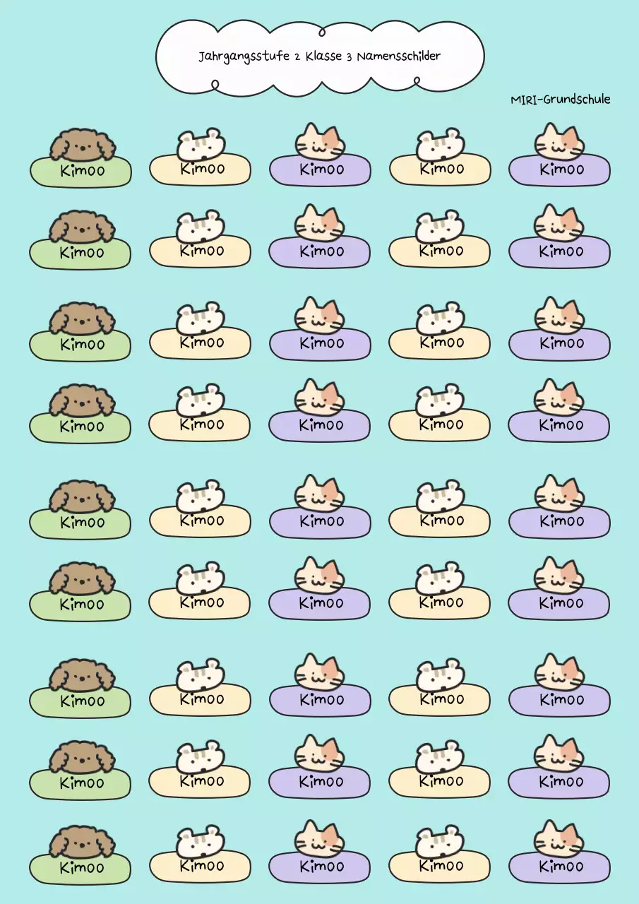 Himmelblaue Baby-Schule Visitenkarte