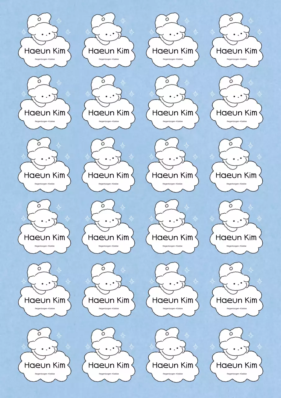 Himmelblauer Babyaufkleber mit Spruch