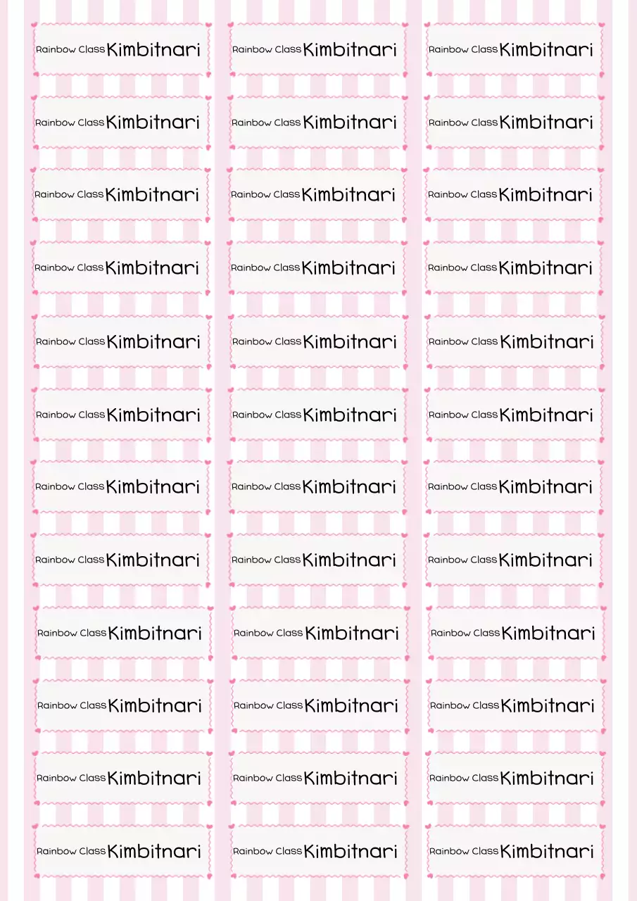 Pink Neat Name Tag Phrase