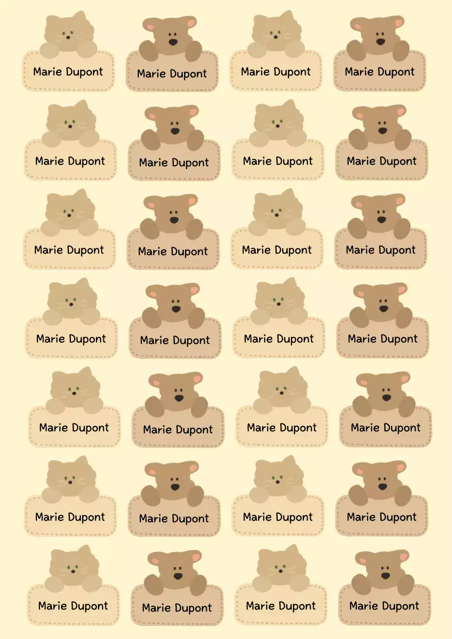 Autocollant beige pour bébé avec phrase