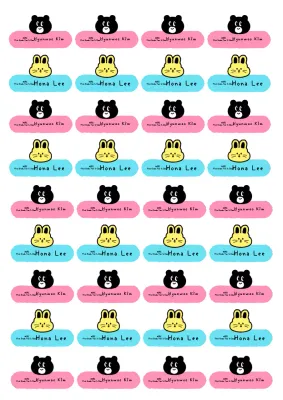 Stiker karakter lucu berwarna biru langit