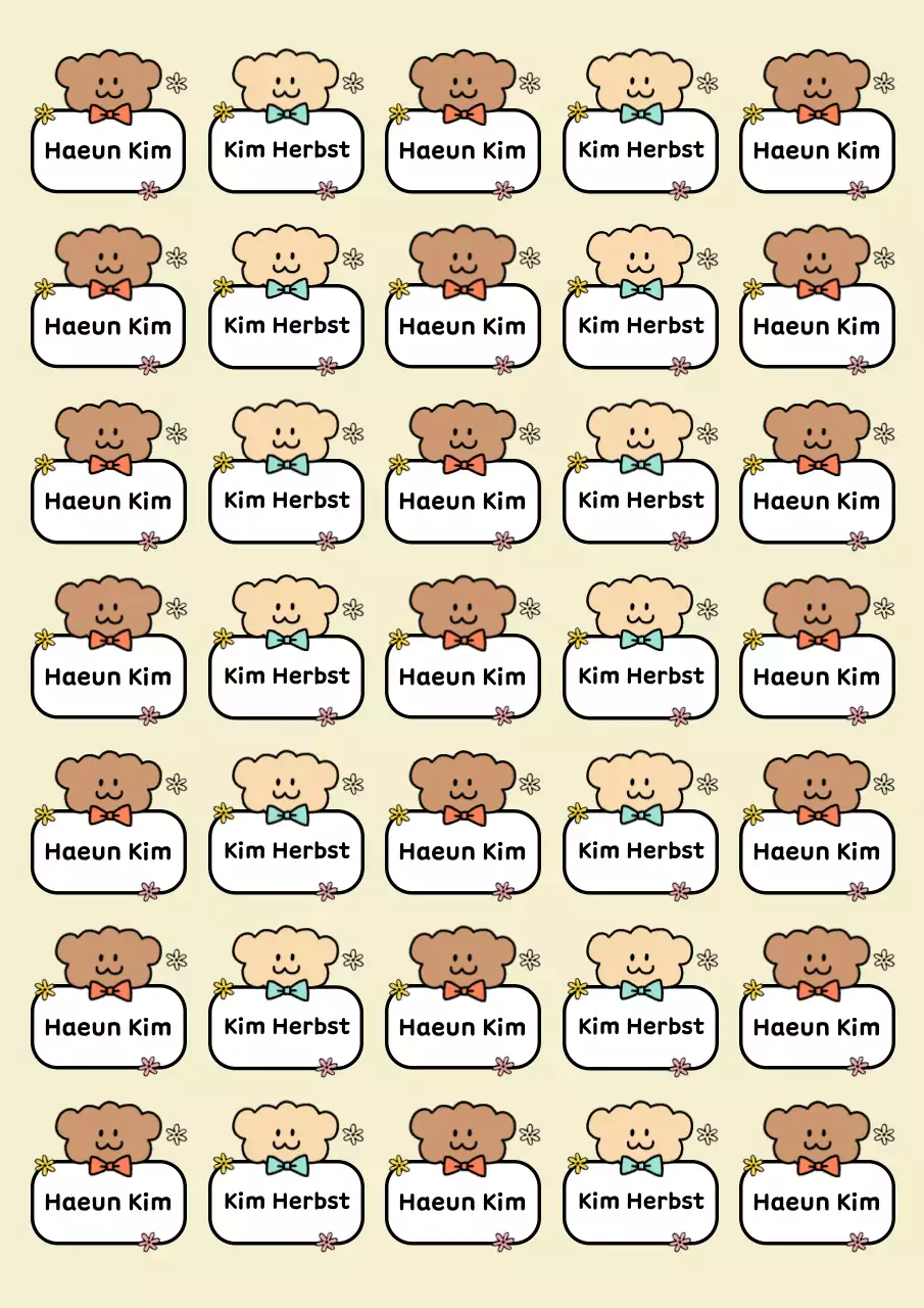 Beige Baby-Briefpapier-Aufkleber