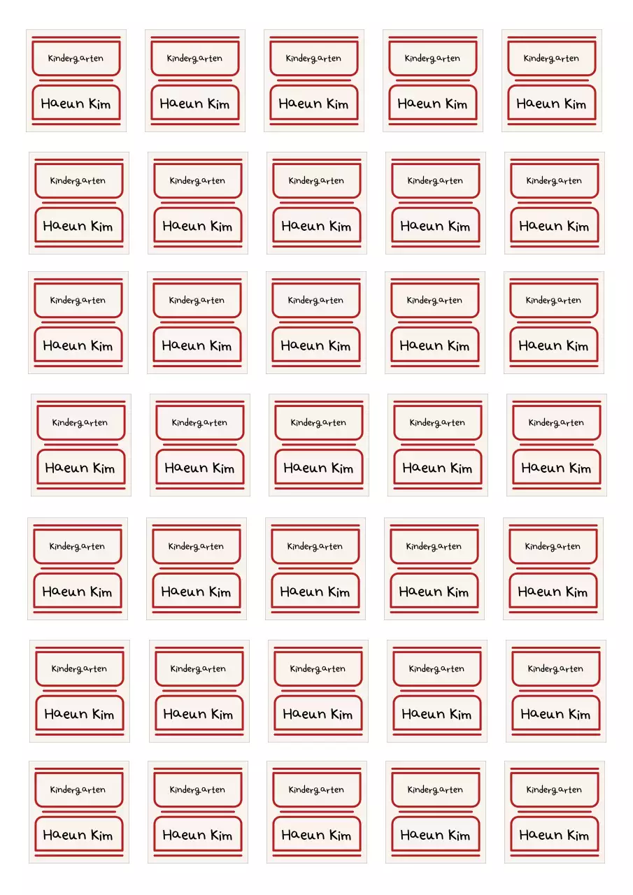 Red Basic Name Tag Text