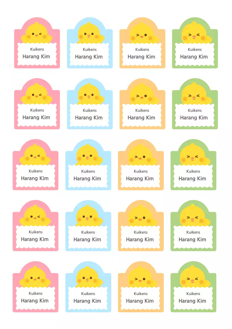 Gele babysticker met tekst