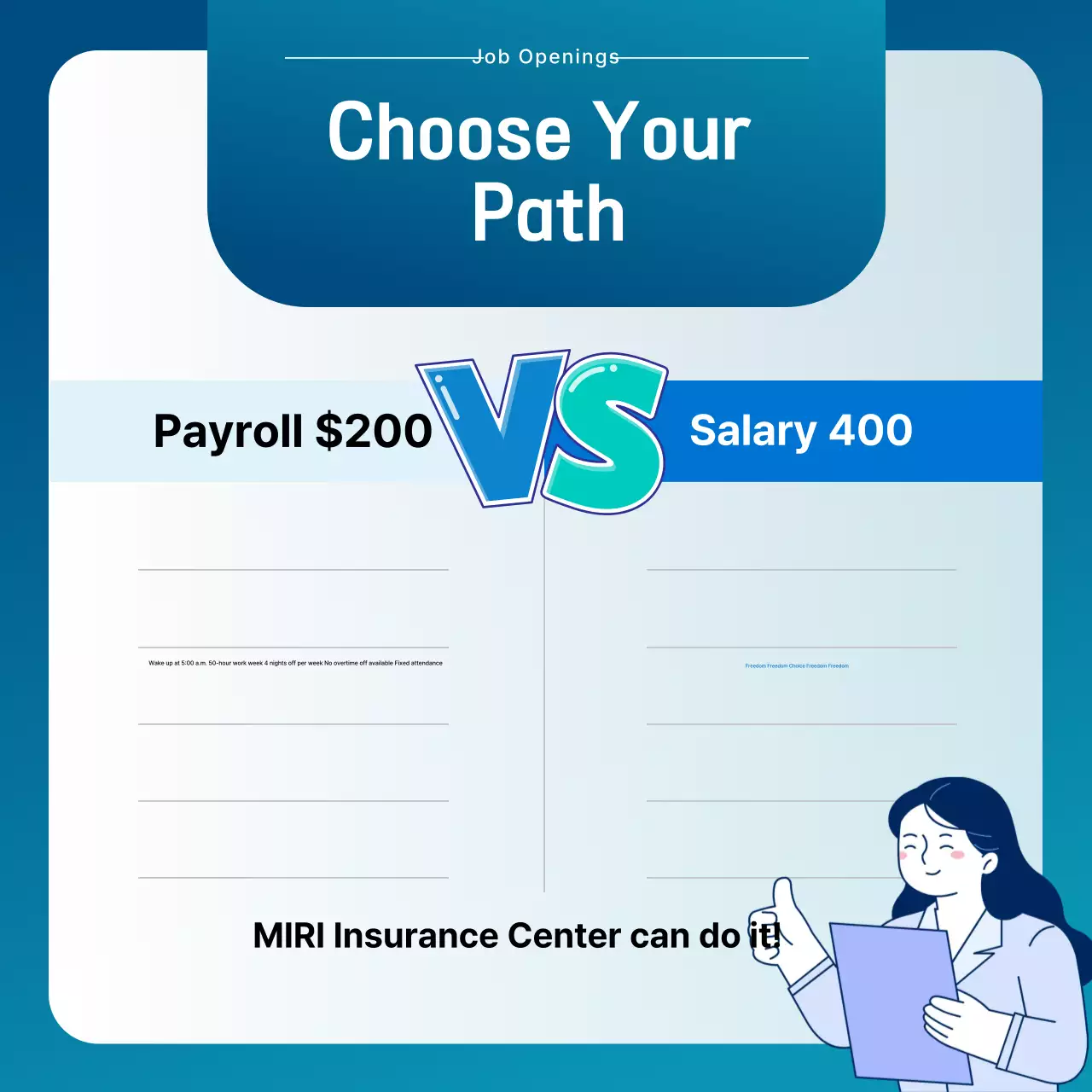 Thông báo tuyển dụng Blue Modern Selection