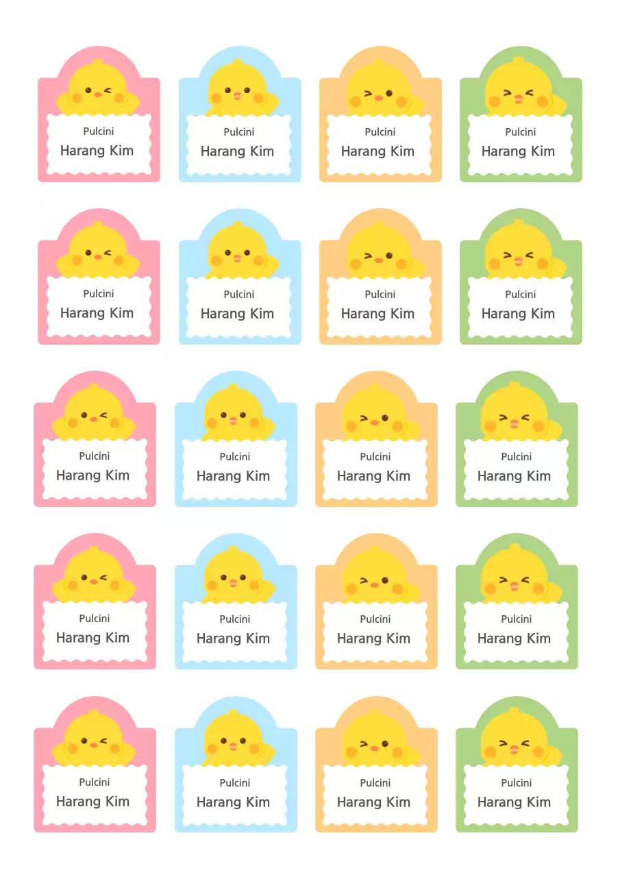 Frase sull'adesivo giallo per bambini