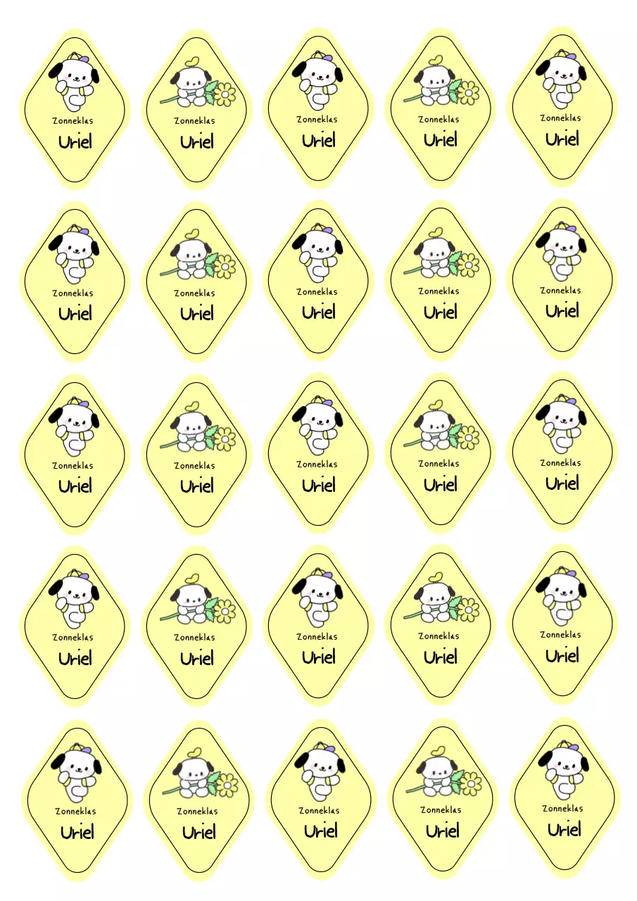 Gele babysticker met tekst