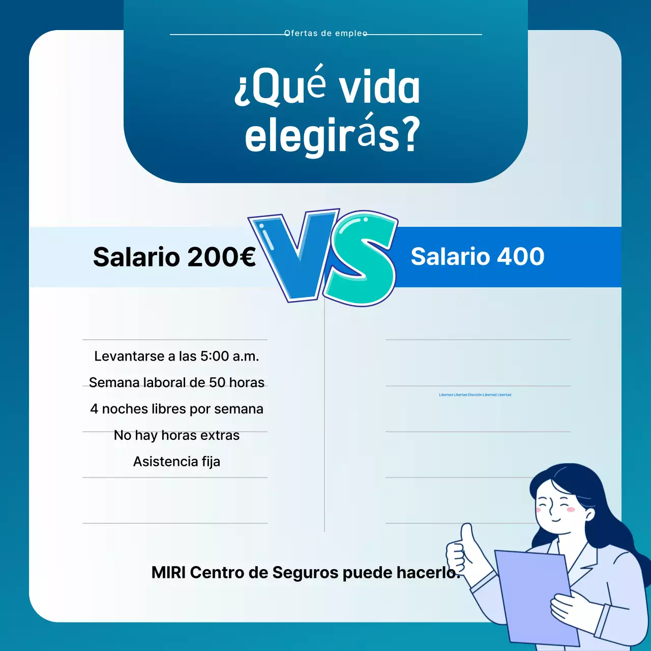 Anuncio de reclutamiento de Blue Modern Selection