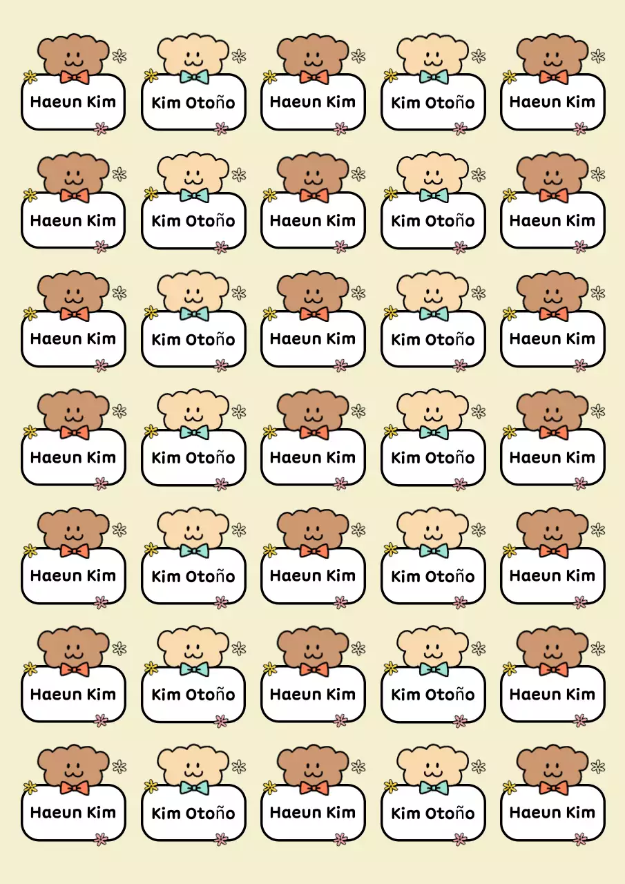 Pegatinas beige para papelería de bebé