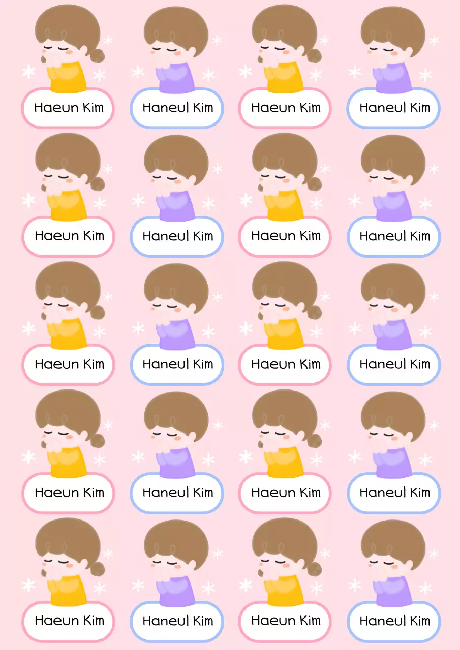 Roze baby cartoon stickers